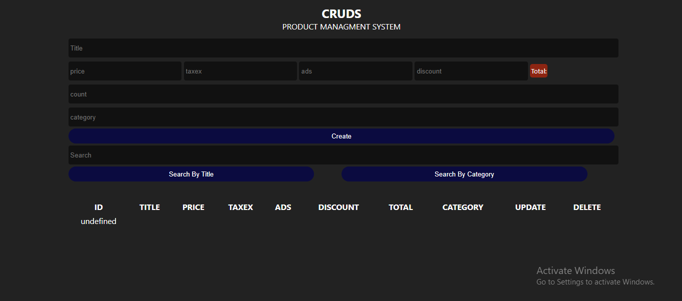 CRUDS Project